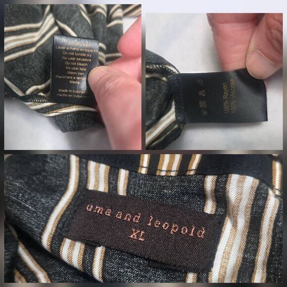 Uma and Leopold Anita Striped Midi Kaftan Dress Sz. XL - Picture 6 of 10